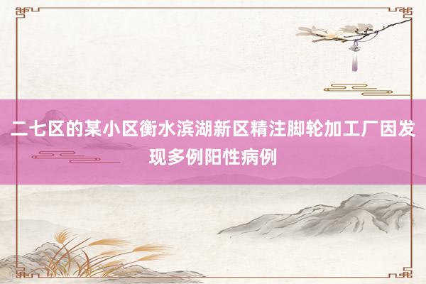 二七区的某小区衡水滨湖新区精注脚轮加工厂因发现多例阳性病例